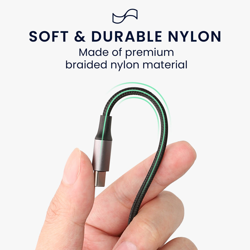 kwmobile USB C Headphone Splitter for USB C Headphones / Headset USB C Adapter - USB-C to Jack Audio Cable Splitter made of Nylon