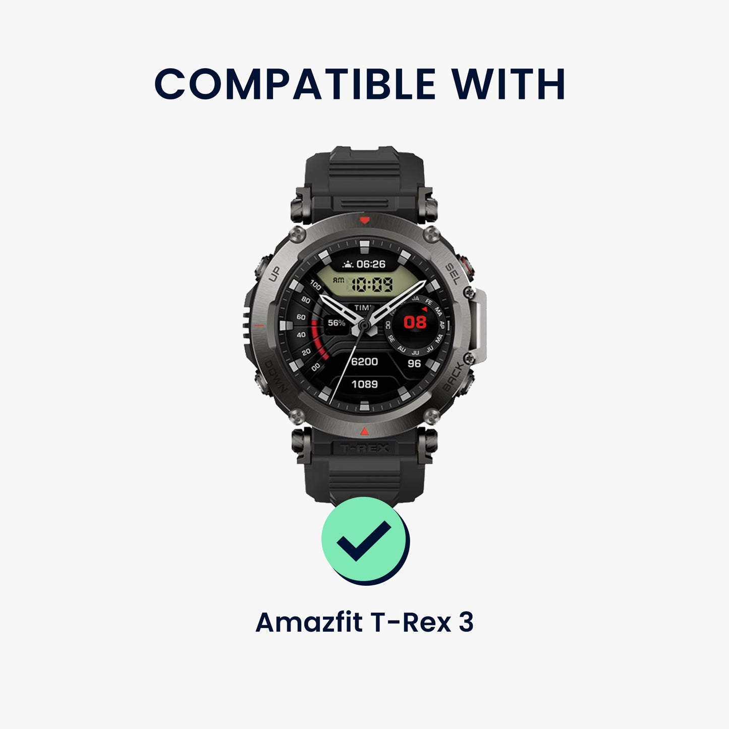 kwmobile Metal Adapter with 22mm Band Width Compatible with Amazfit T-Rex 3 Watch Strap Smartwatch Band Connector Adapter Set