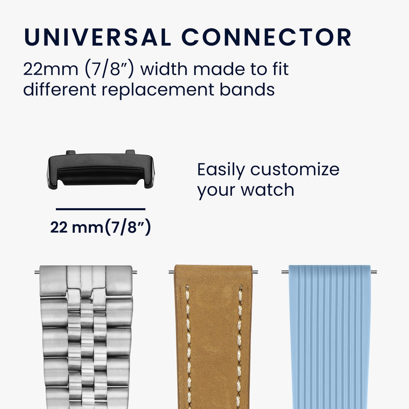 kwmobile Metal Adapter with 22mm Band Width Compatible with Amazfit T-Rex 3 Watch Strap Smartwatch Band Connector Adapter Set