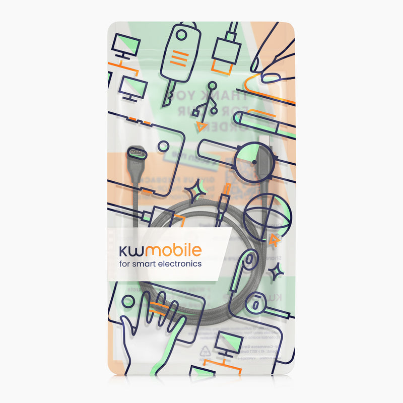 kwmobile USB C Charging Cable compatible with Garmin Smartwatch Instinct / Fenix / Vivoactive / Venu / Vivosmart - Cable Charger - Smart Watch Type C Replacement Cable - Fitness Tracker Charging Cable