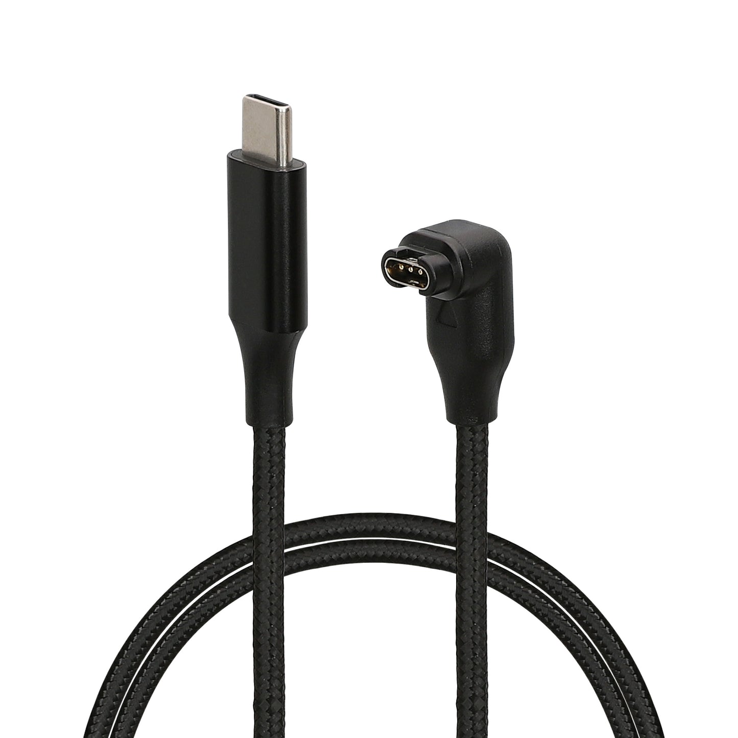 kwmobile USB C Ladekabel kompatibel mit Garmin Smartwatch Instinct / Fenix / Vivoactive / Venu / Vivosmart - Kabel Charger - Smart Watch Typ C Ersatzkabel - Fitnesstracker Aufladekabel Schwarz  