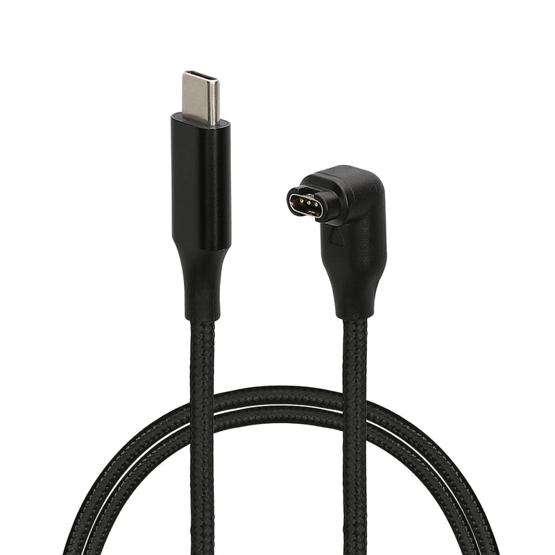 kwmobile USB C Ladekabel kompatibel mit Garmin Smartwatch Instinct / Fenix / Vivoactive / Venu / Vivosmart - Kabel Charger - Smart Watch Typ C Ersatzkabel - Fitnesstracker Aufladekabel Schwarz  