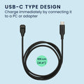 kwmobile USB C Charging Cable compatible with Garmin Smartwatch Instinct / Fenix / Vivoactive / Venu / Vivosmart - Cable Charger - Smart Watch Type C Replacement Cable - Fitness Tracker Charging Cable