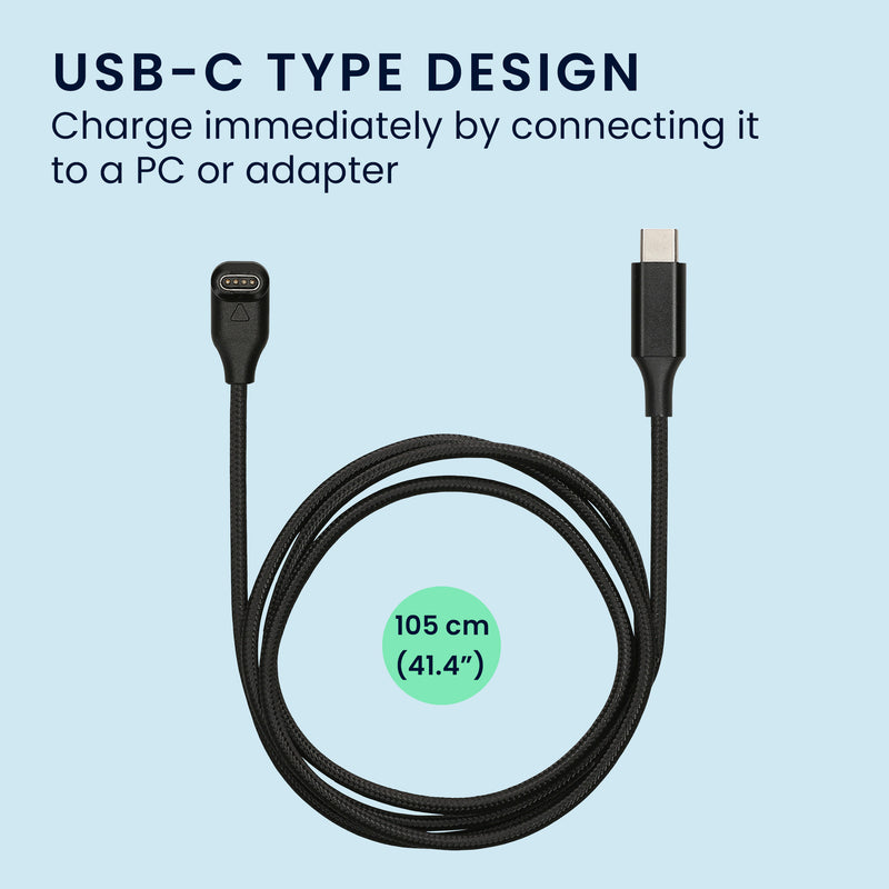 kwmobile USB C Charging Cable compatible with Garmin Smartwatch Instinct / Fenix / Vivoactive / Venu / Vivosmart - Cable Charger - Smart Watch Type C Replacement Cable - Fitness Tracker Charging Cable