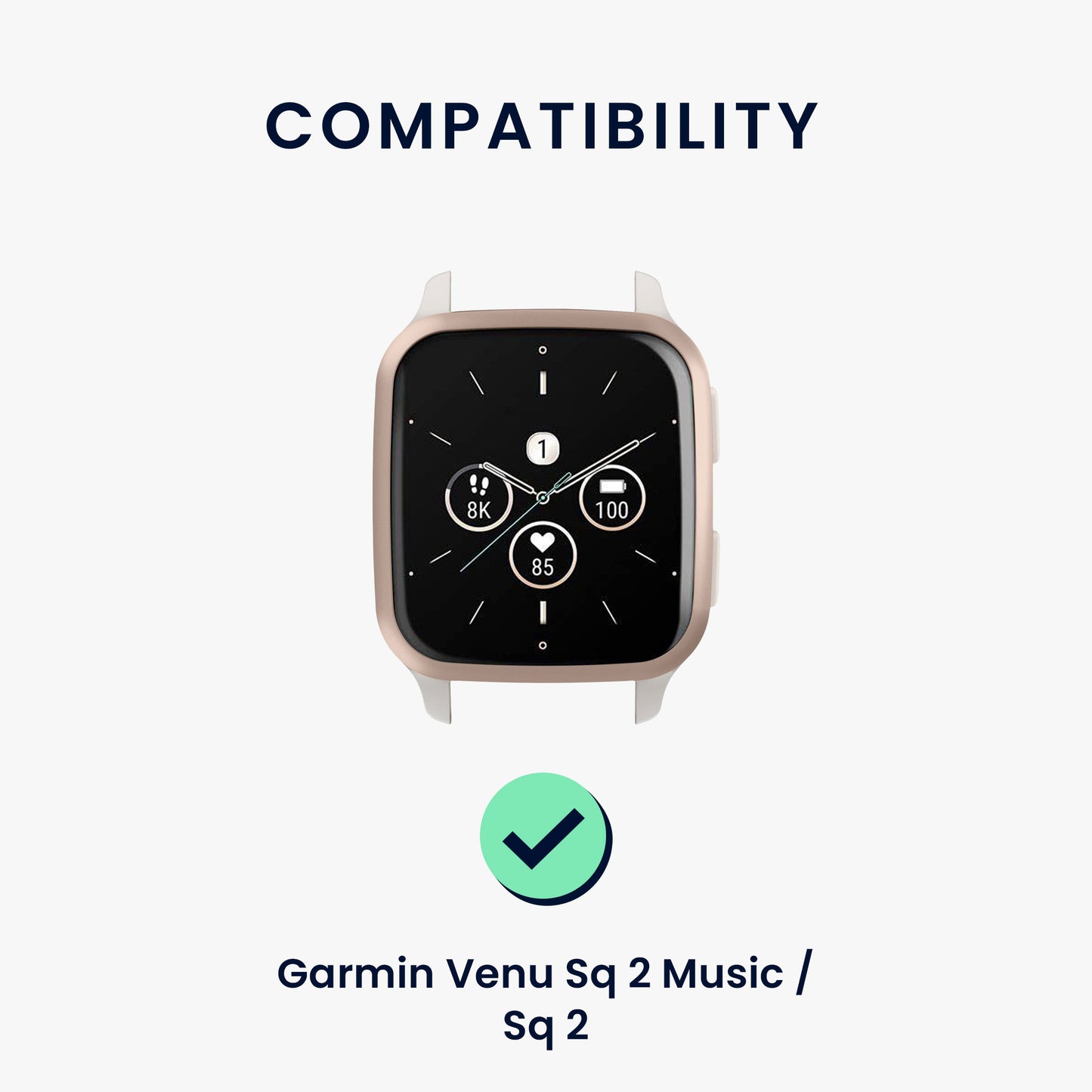 kwmobile Replacement Strap compatible with Garmin Venu Sq 2 Music / Sq 2 / Vivoactive 6 / Vivoactive 5 - Smartwatch Scrunchie Hair Tie Design - Inner Dimensions 14 - 19 cm