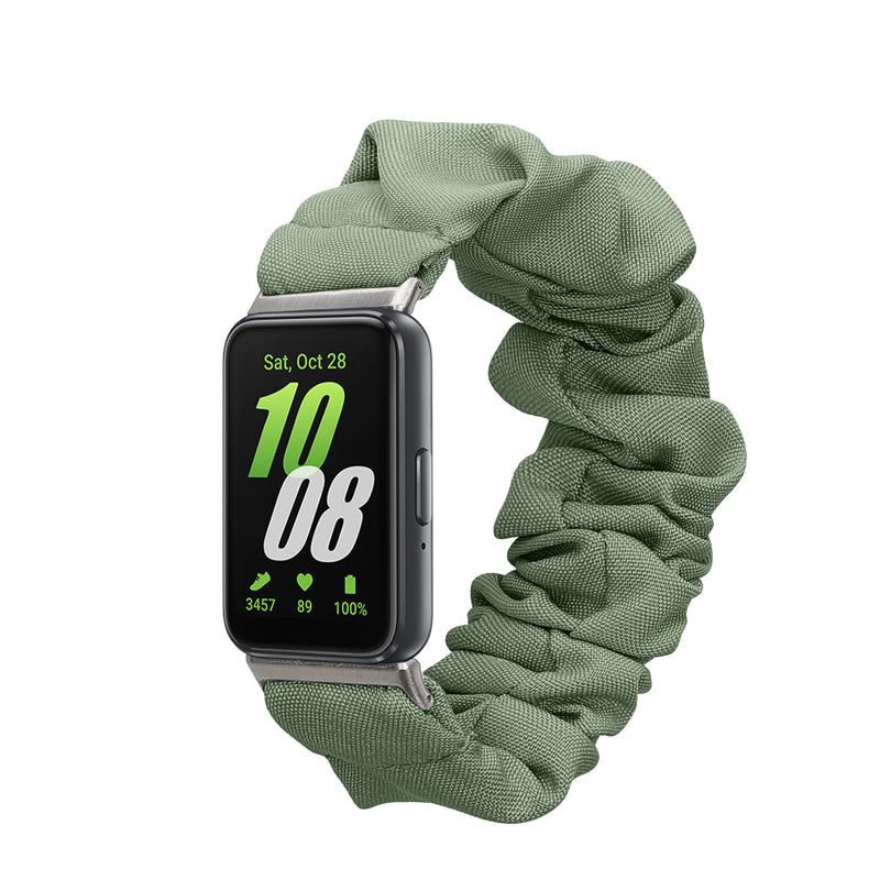 kwmobile Ersatz Armband kompatibel mit Samsung Galaxy Fit 3 - Smartwatch Scrunchie Haargummi Design Grün - Innenmaße 14 - 19 cm Grün  