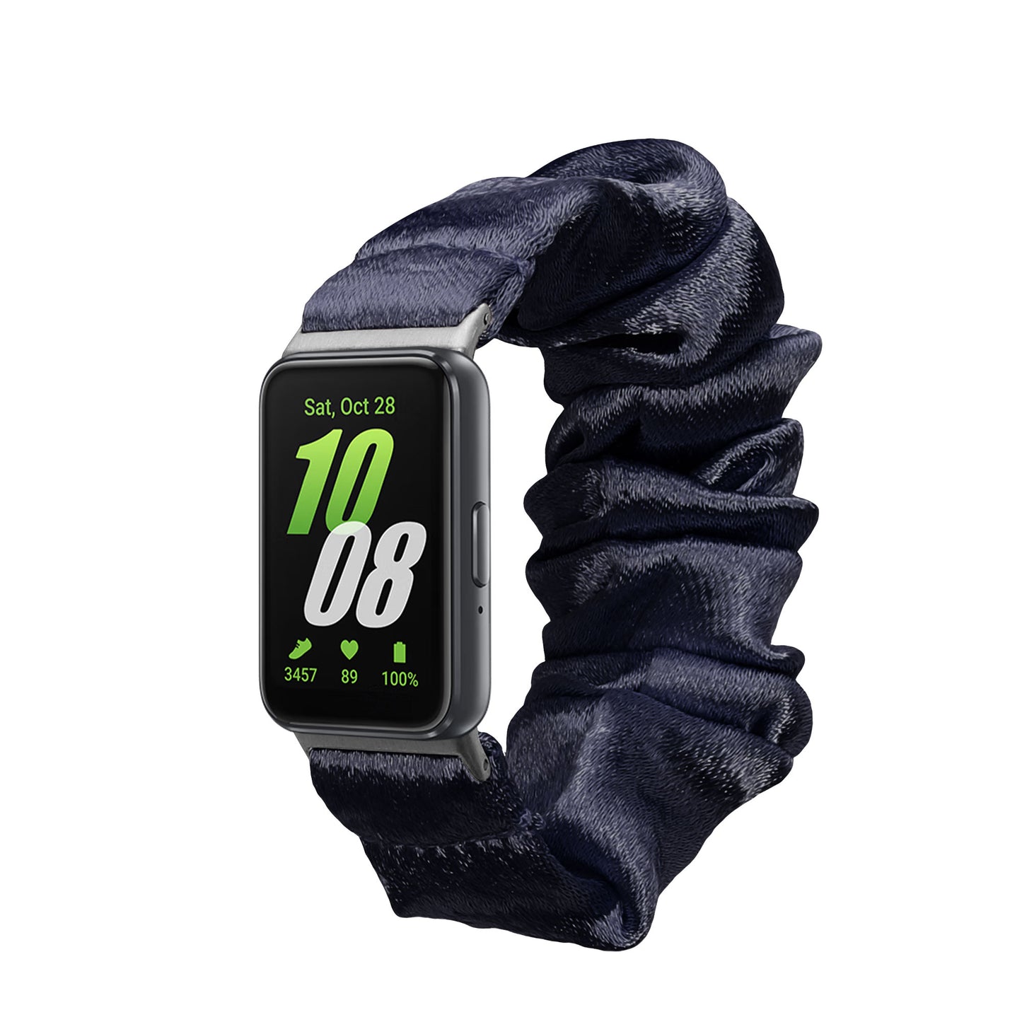 kwmobile Ersatz Armband kompatibel mit Samsung Galaxy Fit 3 - Smartwatch Scrunchie Haargummi Design Metallic Blau - Innenmaße 14 - 19 cm Metallic Blau  