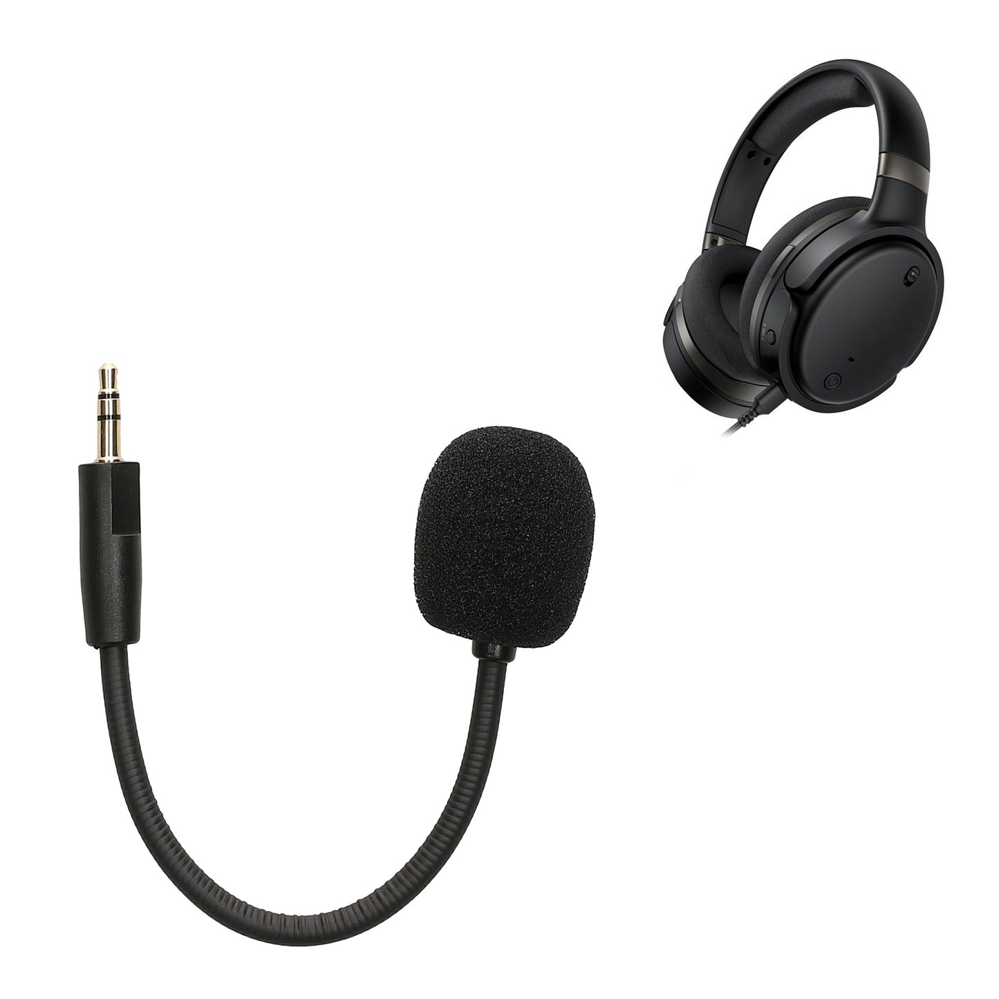 kwmobile Replacement Headphone Microphone compatible with Kingston Hyper X Cloud OrbitS Headset Gaming Headphones Microphone with 3.5 mm Jack Plug