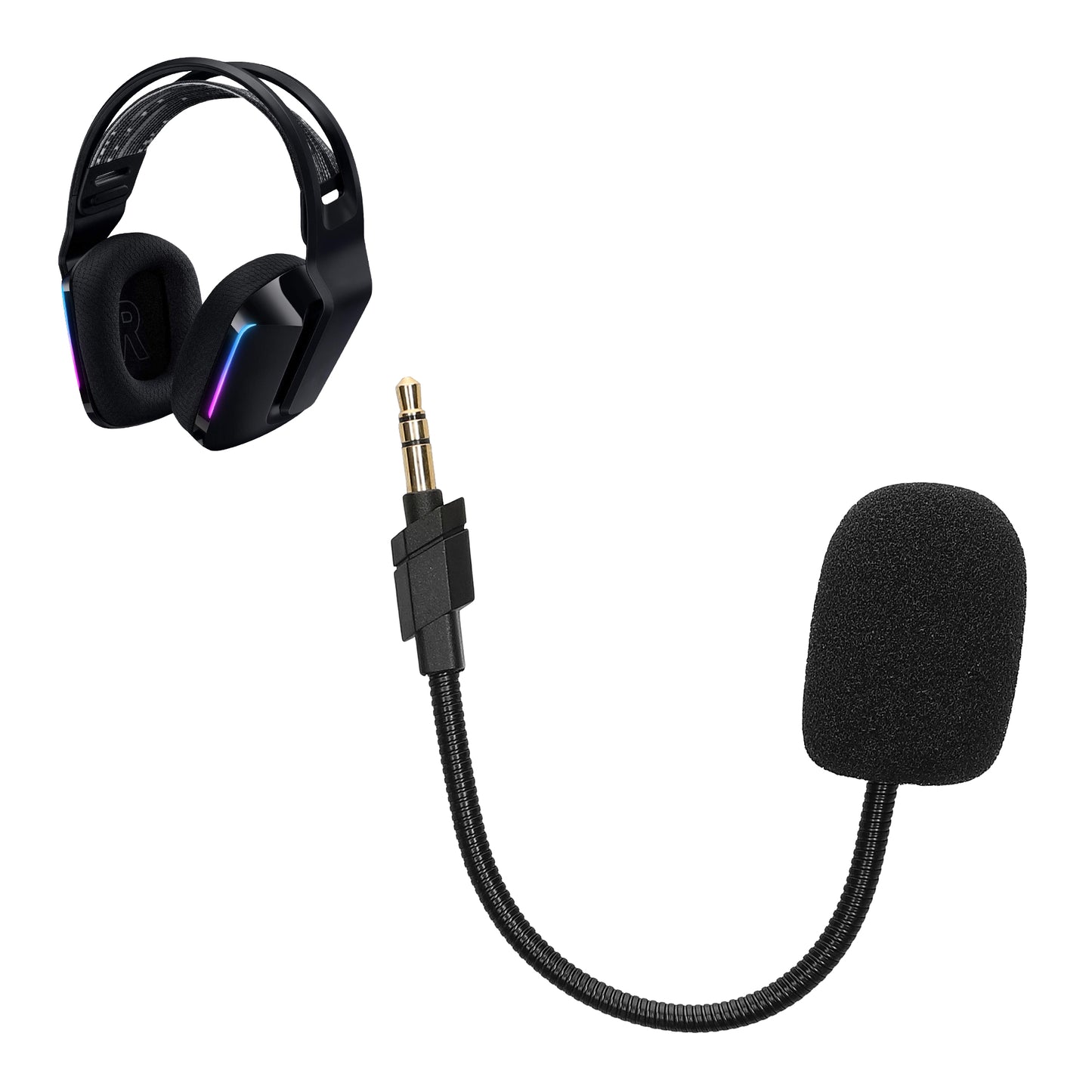 kwmobile Ersatz Kopfhörer Mikrofon kompatibel mit Logitech G733 Headset - Gaming Headphones Mikrofon mit 3,5 mm Klinkenstecker - Schwarz Schwarz  