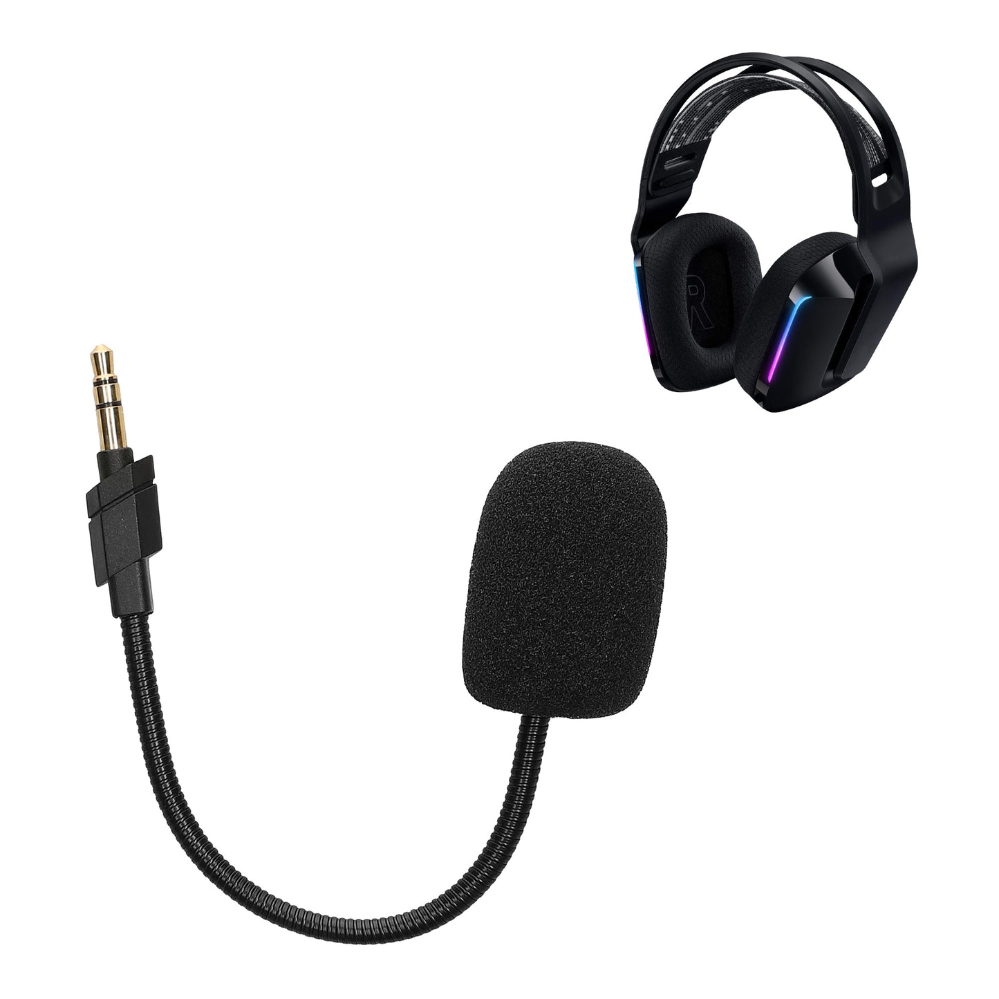 kwmobile Replacement Headphone Microphone compatible with Logitech G733 Headset - Gaming Headphones Microphone with 3.5mm Jack Plug