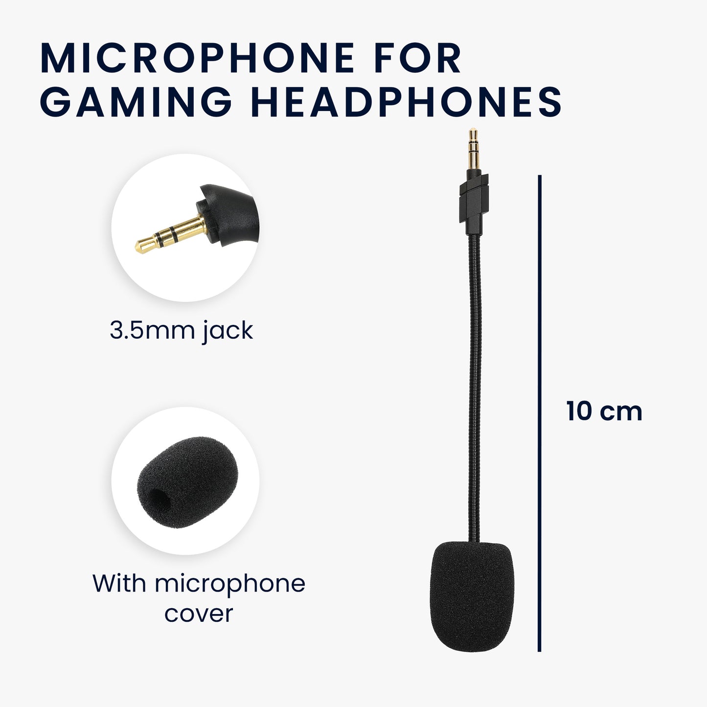 kwmobile Replacement Headphone Microphone compatible with Logitech G733 Headset - Gaming Headphones Microphone with 3.5mm Jack Plug