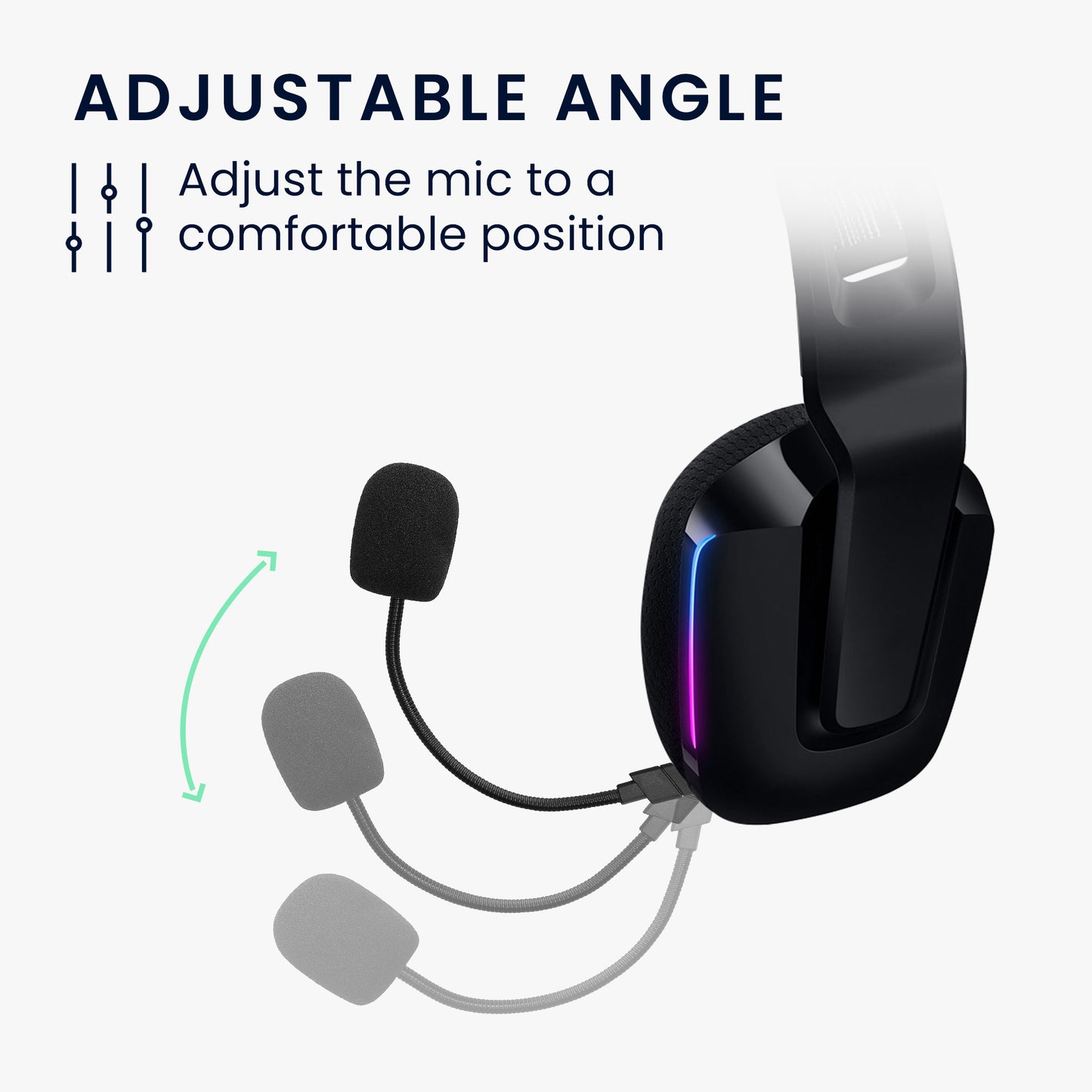 kwmobile Replacement Headphone Microphone compatible with Logitech G733 Headset - Gaming Headphones Microphone with 3.5mm Jack Plug