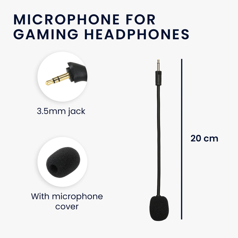 kwmobile Replacement Headphone Microphone compatible with Razer Kaira Pro Headset Gaming Headphones Microphone with 3.5 mm Jack Plug