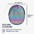 kwmobile Case for JBL Tune 600 / 500BT / 510BT / 450 - Headset Pouch made of Metallic Faux Leather and Nylon