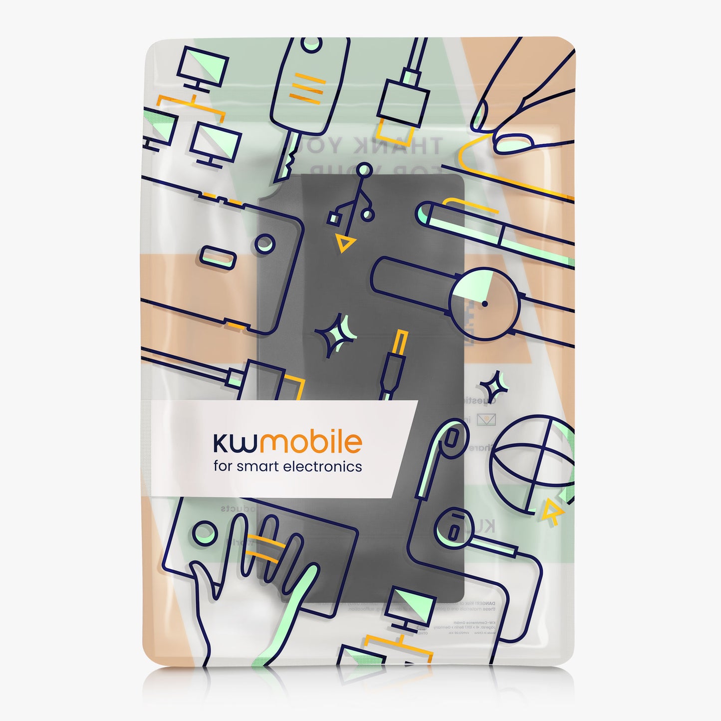 kwmobile Self-Adhesive Laptop Organizer - Holder Storage for SSD External Hard Drive HDD Accessories - Pouch for Wireless Mouse / Portable SSD / Portable HDD