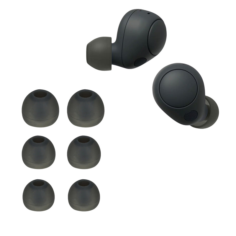 kwmobile 6x Polster kompatibel mit Sony WF-C700N - 3 Größen - Silikon Ohrstöpsel In-Ear Kopfhörer Dunkelgrau  