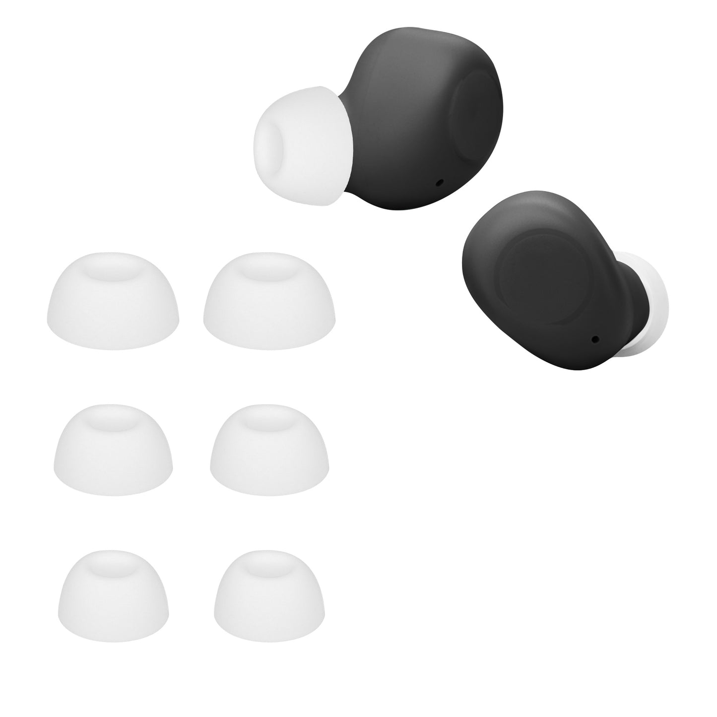 kwmobile 6x Polster kompatibel mit JBL WAVE BUDS - 3 Größen - Silikon Ohrstöpsel In-Ear Kopfhörer Weiß  