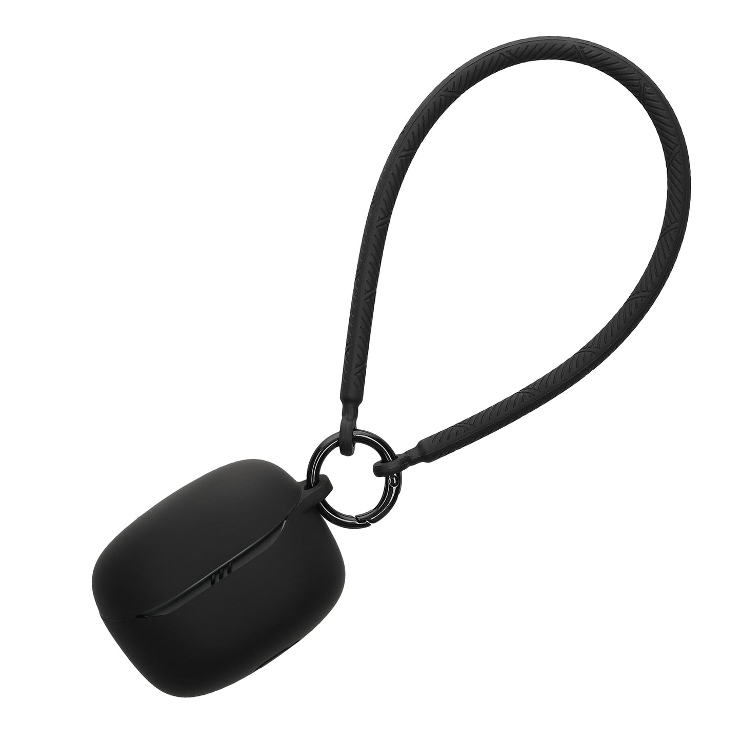 kwmobile Hülle kompatibel mit JBL Tune Beam 2 Kopfhörer - Silikon Schutzhülle Etui Case Cover - mit Handschlaufe Schwarz Schwarz  