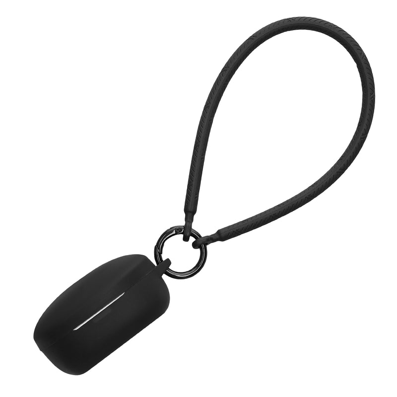 kwmobile Hülle kompatibel mit Anker Soundcore Life P2 mini Kopfhörer - Silikon Schutzhülle Etui Case Cover - mit Handschlaufe Schwarz Schwarz  