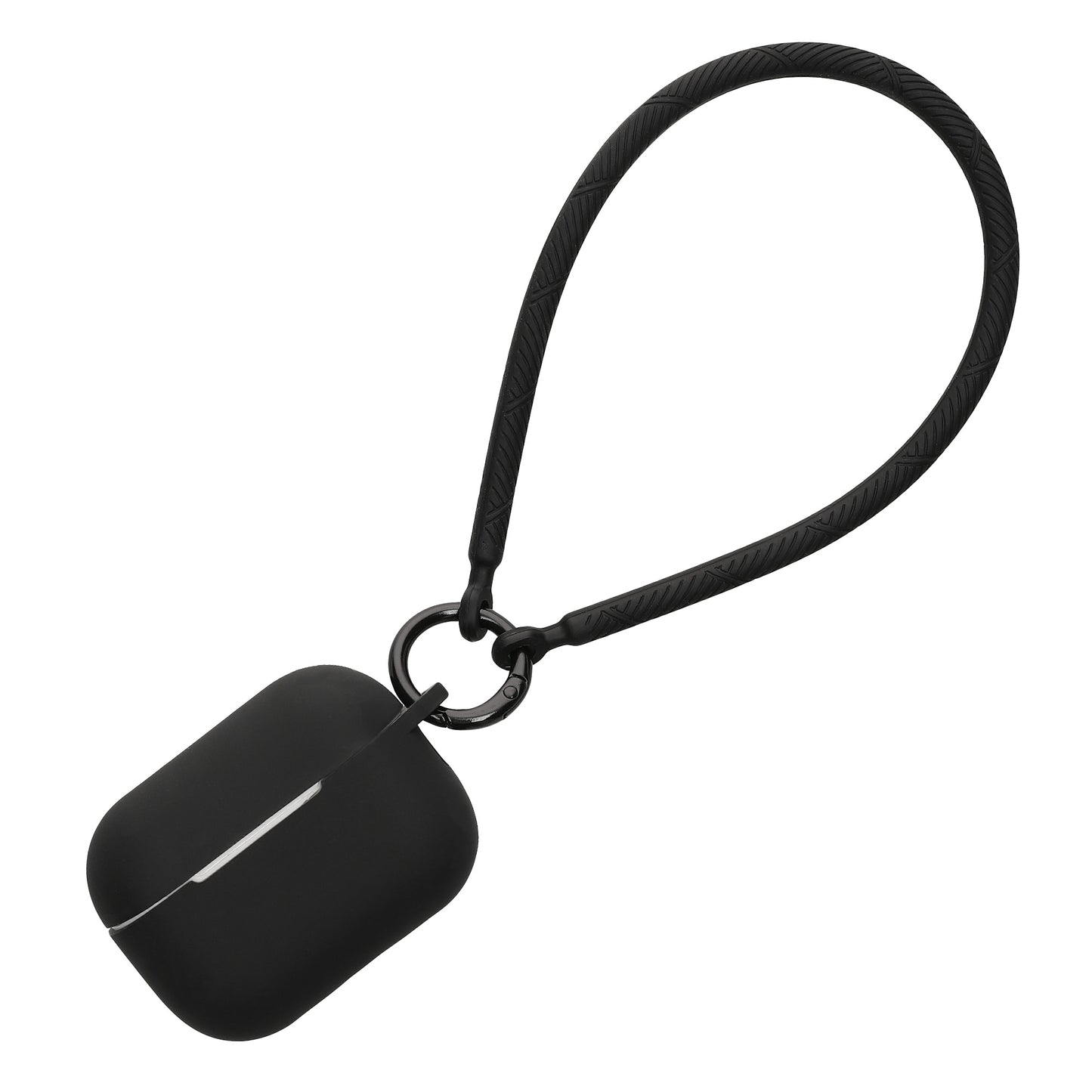kwmobile Hülle kompatibel mit Apple Airpods Pro 2 Kopfhörer - Silikon Schutzhülle Etui Case Cover - mit Handschlaufe Schwarz Schwarz  