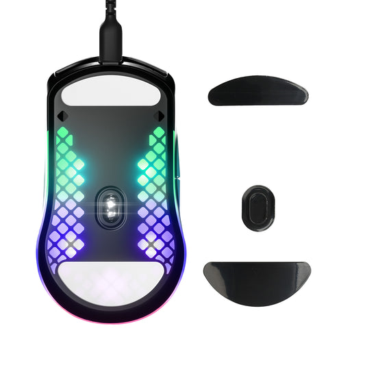kwmobile Mouse Feet Sticker kompatibel mit SteelSeries Aerox 3 Ersatz Glider - Mausfüße passgenau - Maus Glides in Schwarz Schwarz  