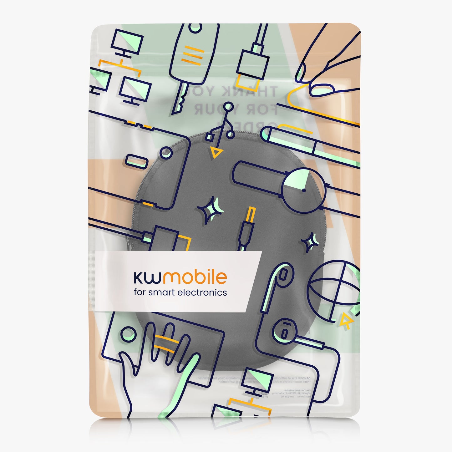 kwmobile Headphone Case for Headsets / Over-Ear Headphones, Travel Pouch for Headsets, Headphones, Soft Over-Ear Protective Cover