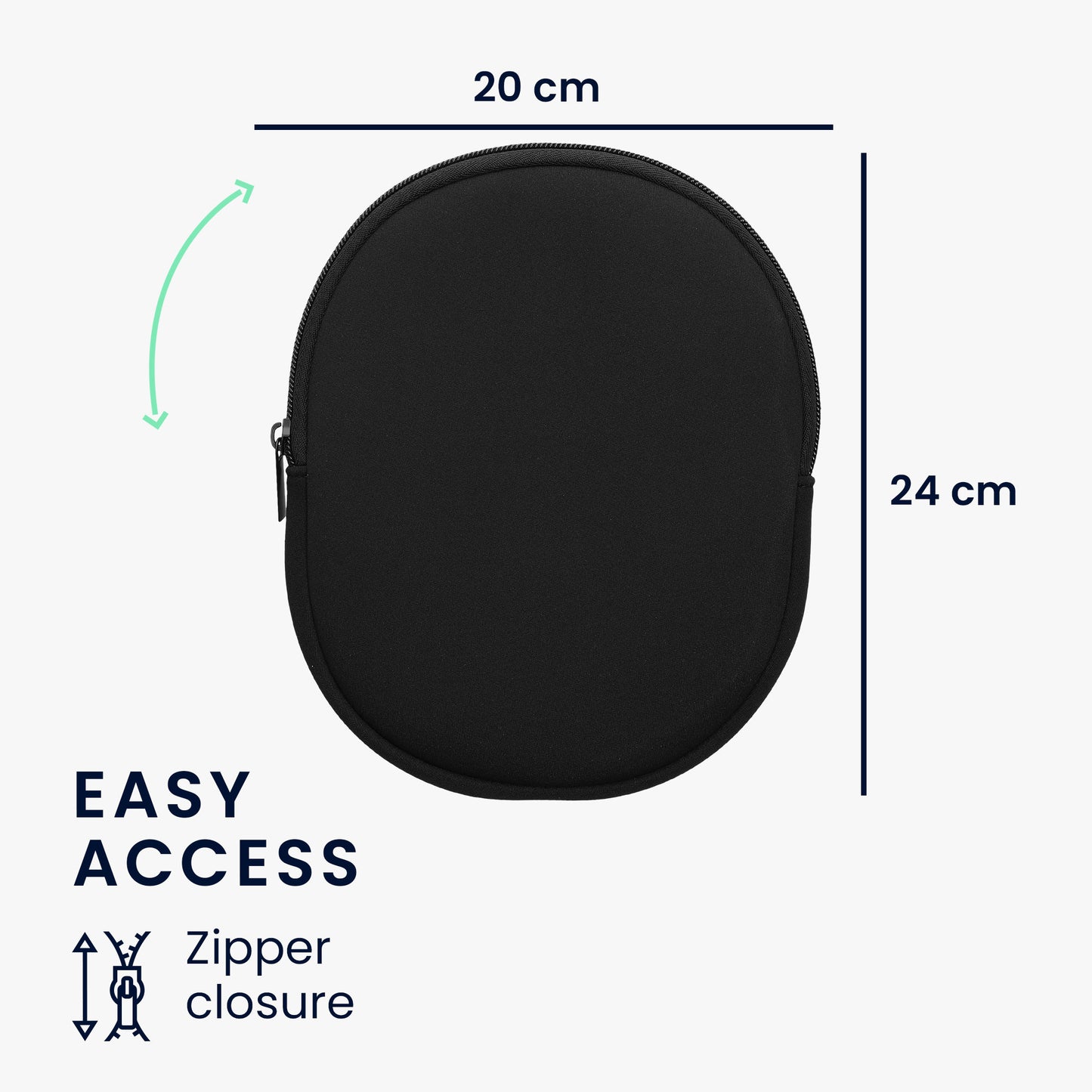 kwmobile Headphone Case for Headsets / Over-Ear Headphones, Travel Pouch for Headsets, Headphones, Soft Over-Ear Protective Cover