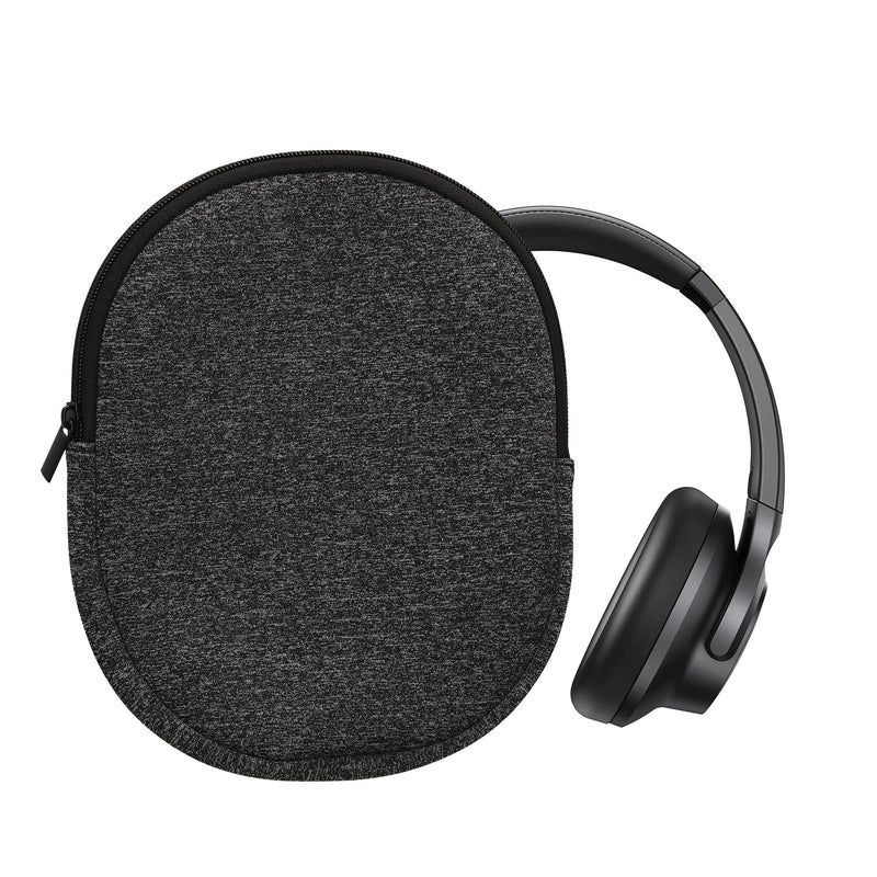 kwmobile Neopren Kopfhörer Tasche für Headset / Overear headphone - Kopfhörer Case - Hülle Reise Beutel für Headset Headphones - Weiche Over Ear Schutzhülle Anthrazit Weiß Anthrazit  