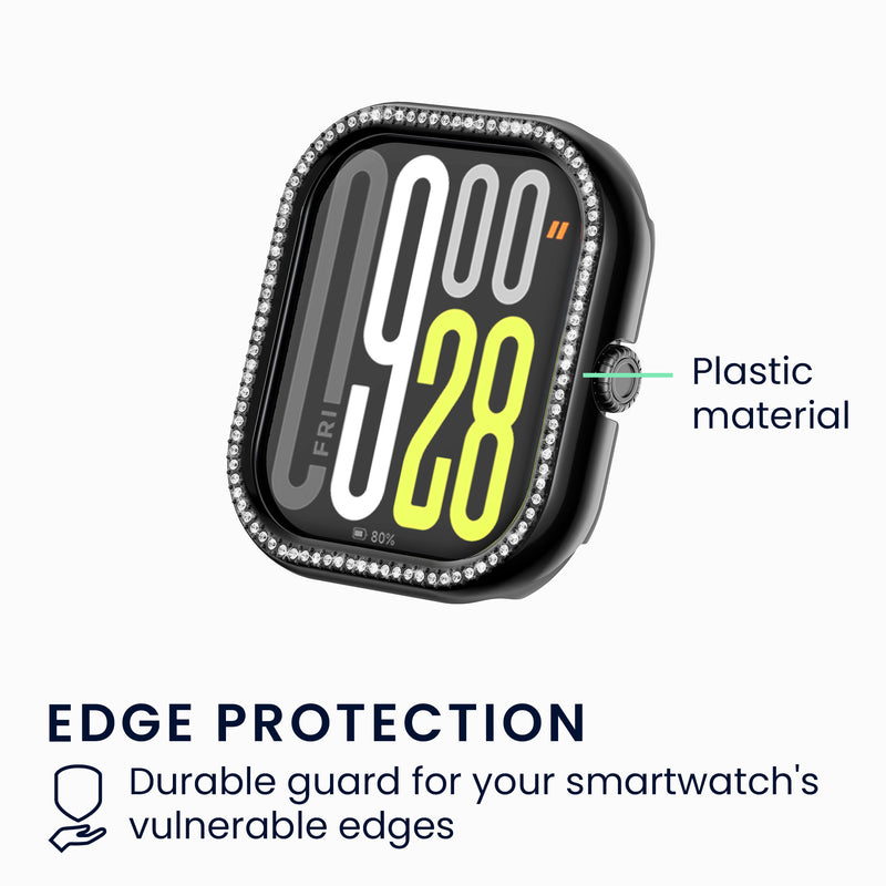 kwmobile Protective Case Compatible with Xiaomi Redmi Watch 4 / Watch 5 / Watch 5 eSIM Protective Frame - Glitter Protection Accessory