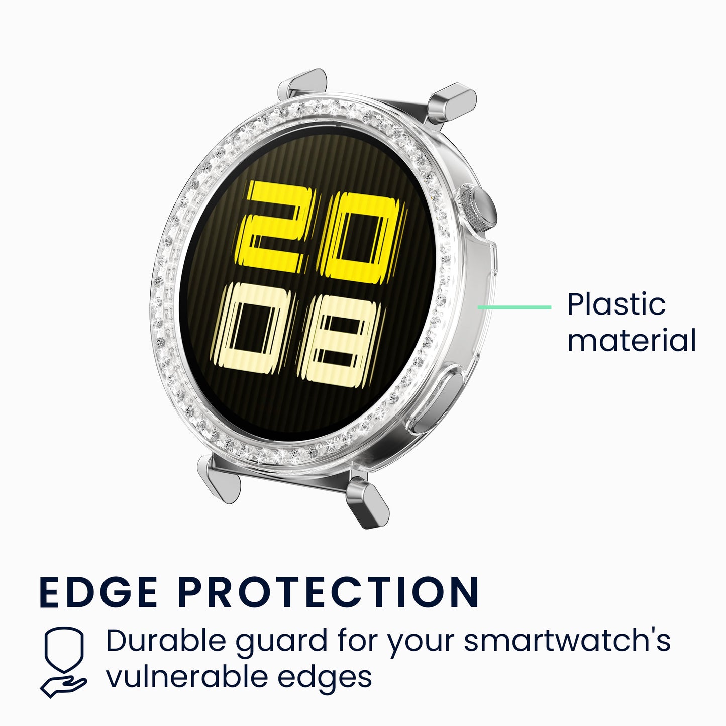 kwmobile Plastic Case compatible with Huawei Watch GT5 41mm / Watch GT4 41mm Protective Cover Protective Frame Glitter Protection Accessory