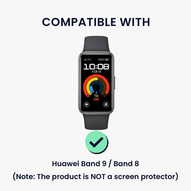 kwmobile Protective Case compatible with Huawei Band 9 / Band 8 Protector Frame - Glitter Protective Accessory in Black
