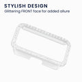 kwmobile Protective Case compatible with Huawei Band 9 / Band 8 Protector Frame - Glitter Protective Accessory in Black