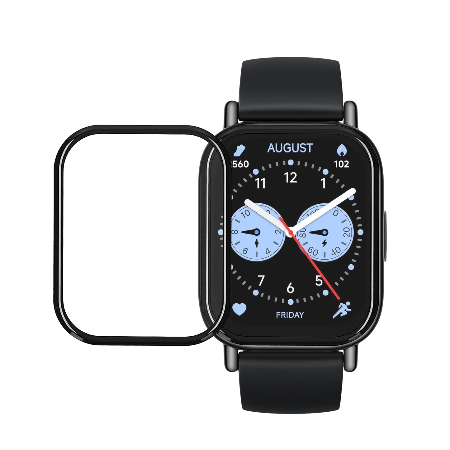 kwmobile 2x Transparente Displayschutzfolie kompatibel mit Xiaomi Redmi Watch 5 Lite Folie - Schutzfolie für Fitness Tracker - robuster Displayschutz Transparent  