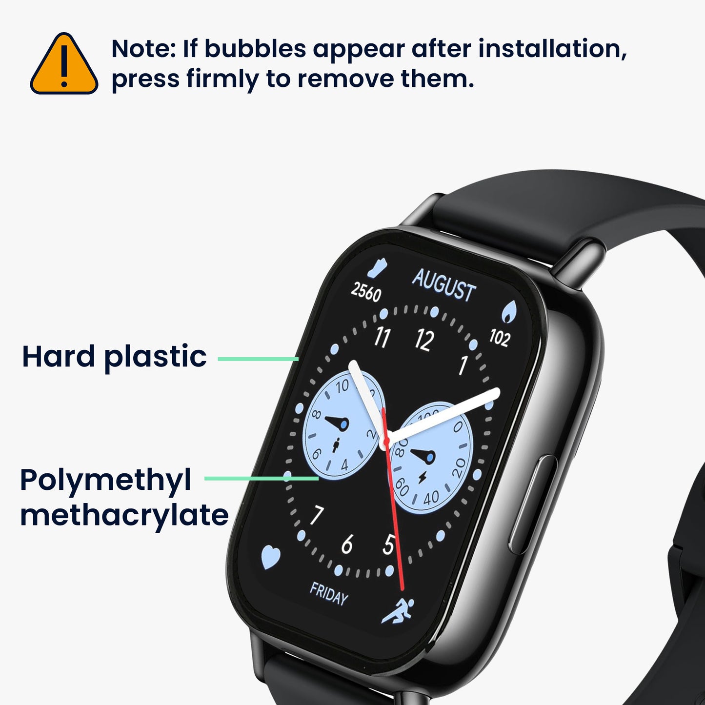 kwmobile Screen Protector compatible with Xiaomi Redmi Watch 5 Lite Film Protective Film for Fitness Tracker Robust Screen Protection