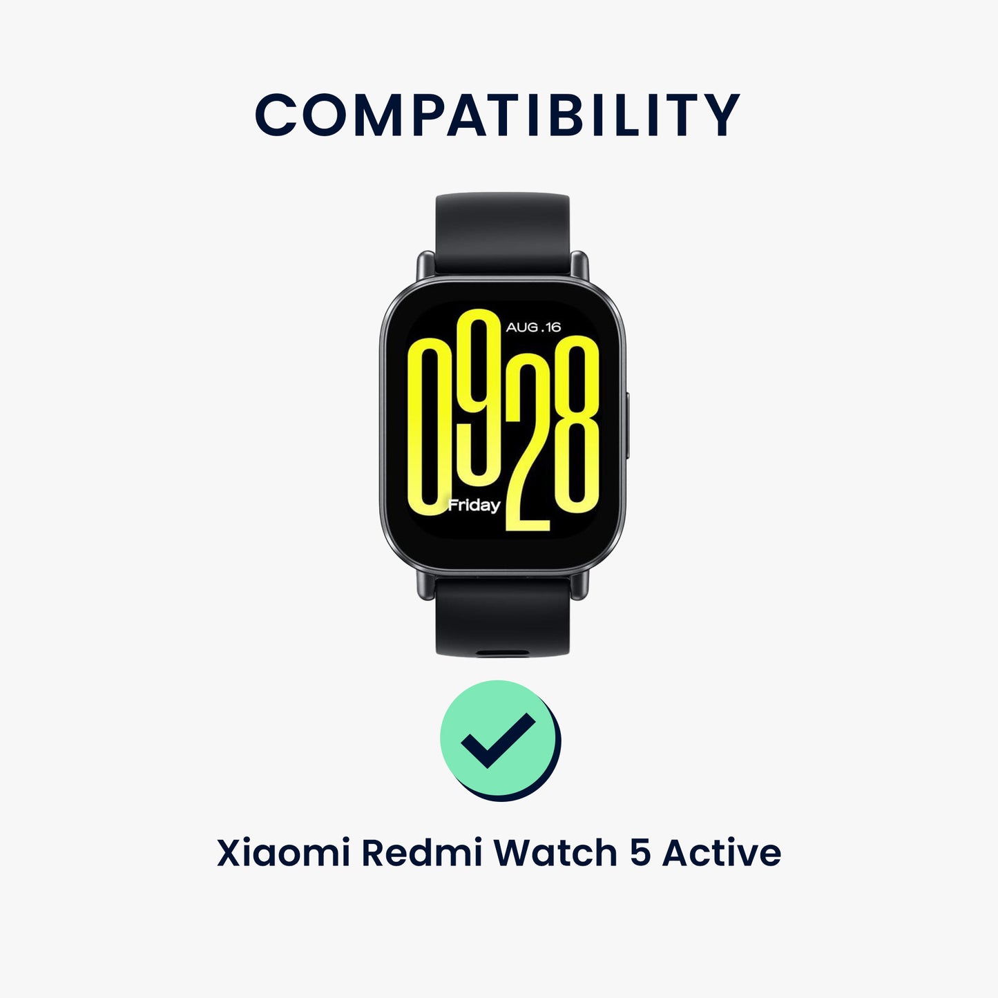 kwmobile Screen Protector compatible with Xiaomi Redmi Watch 5 Active Film Screen Protector for Fitness Tracker Robust Screen Protection