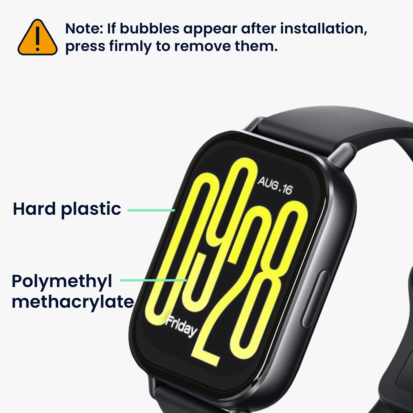 kwmobile Screen Protector compatible with Xiaomi Redmi Watch 5 Active Film Screen Protector for Fitness Tracker Robust Screen Protection