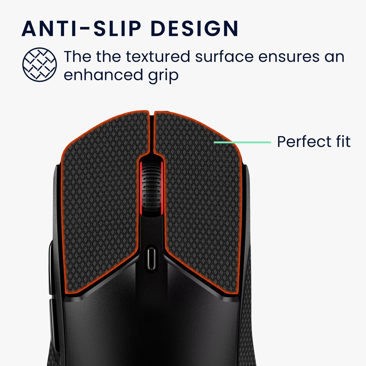 kwmobile Gaming Mouse Grip Tape for Kingston Pulsefire Haste 2 Mouse Grip Tape Non-Slip Grip Tape for PC Mouse