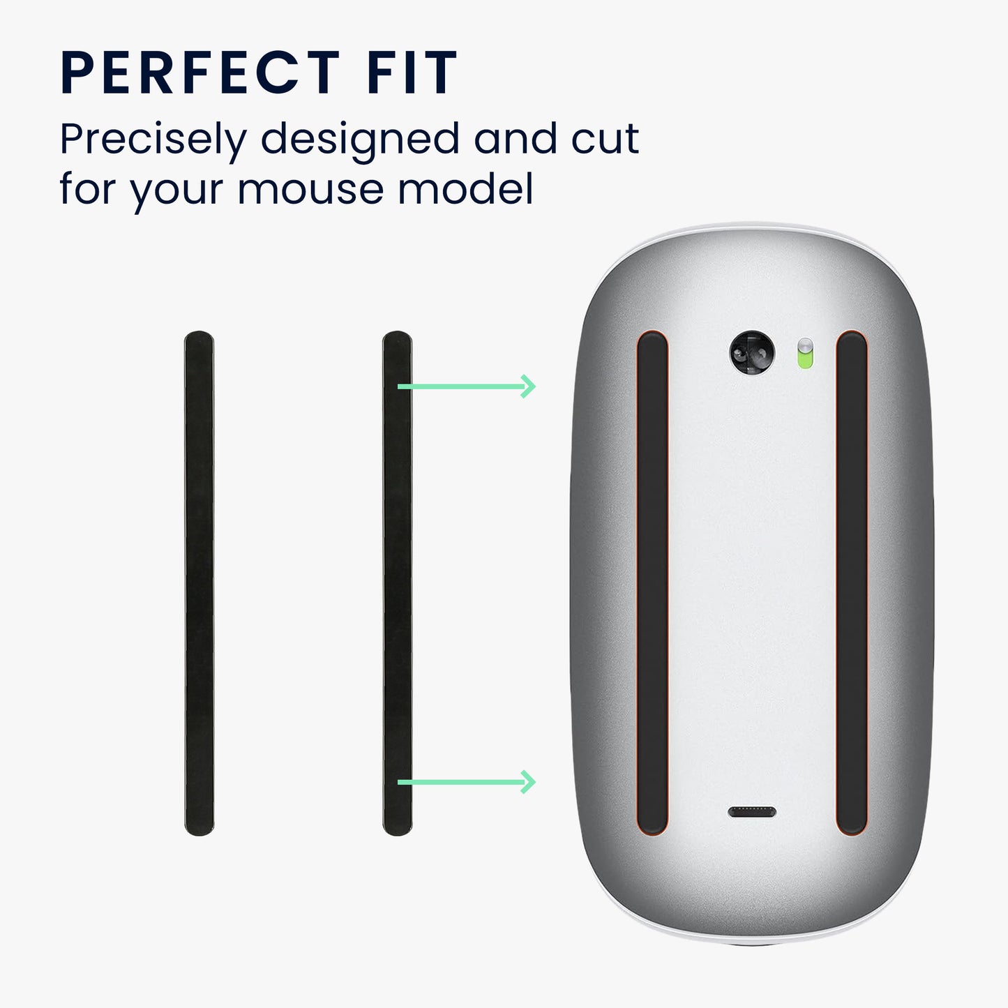 kwmobile Mouse Feet Stickers compatible with Apple Magic Mouse 1 / 2 Replacement Gliders Precision-fit Mouse Glides