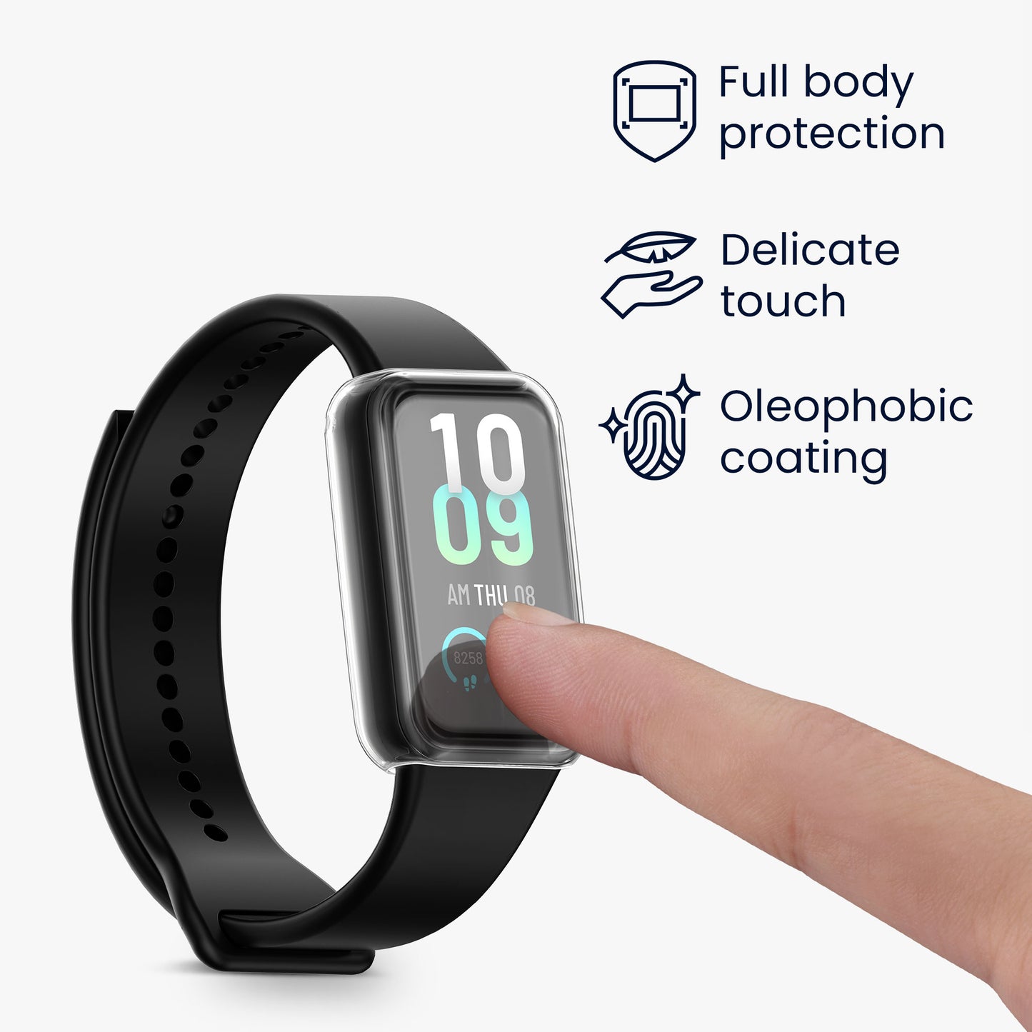 kwmobile Silicone Case for Amazfit Band 7 Protective Cover Full Body Display Cover Set