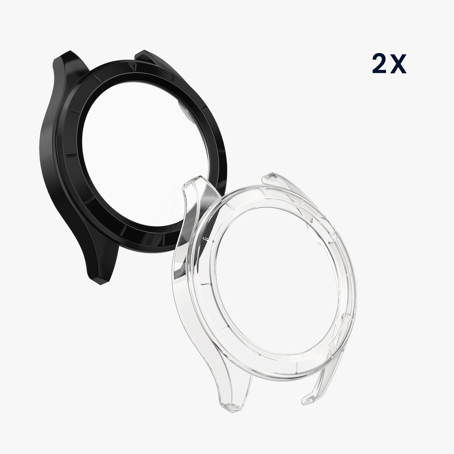 kwmobile Glass Case for Xiaomi Watch S4 / Watch S4 eSIM Protective Case Fullbody Fitness Tracker Case Set
