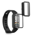 kwmobile 2x Cover kompatibel mit Xiaomi Redmi Band 3 / Smart Band 9 Active Hülle - Fullbody Fitnesstracker Case Set aus Glas - Transparent Schwarz Transparent  [dsg01]