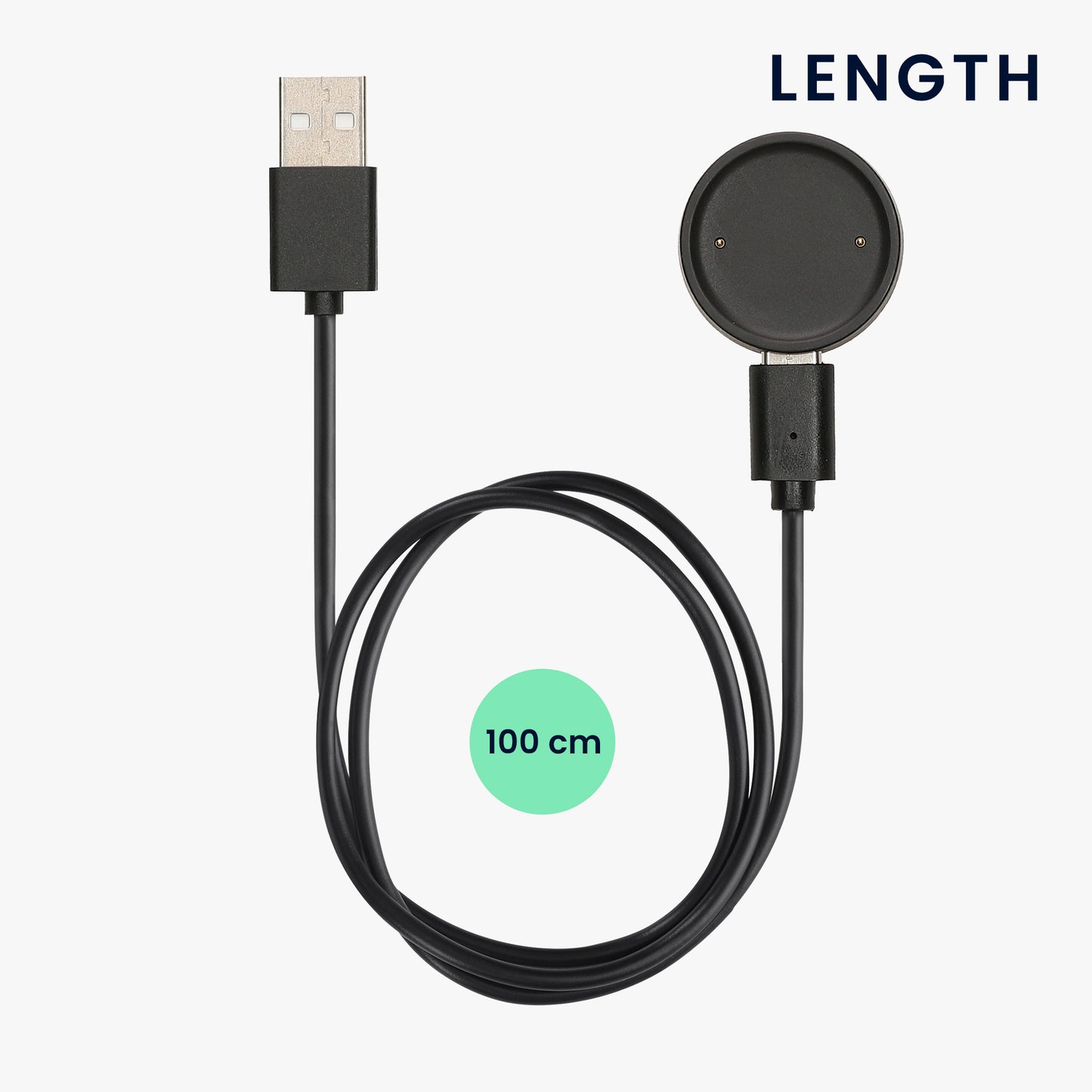 kwmobile USB Charger Cable Compatible with Amazfit Bip 6 / Amazfit Active 2 (A2437) / Active 2 Square (A2434) Charging Cable - Smart Watch Replacement Cable - Fitness Tracker Charging Cable
