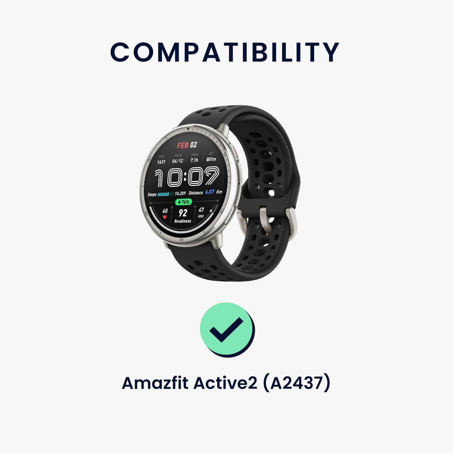 kwmobile USB Charger Cable Compatible with Amazfit Bip 6 / Amazfit Active 2 (A2437) / Active 2 Square (A2434) Charging Cable - Smart Watch Replacement Cable - Fitness Tracker Charging Cable