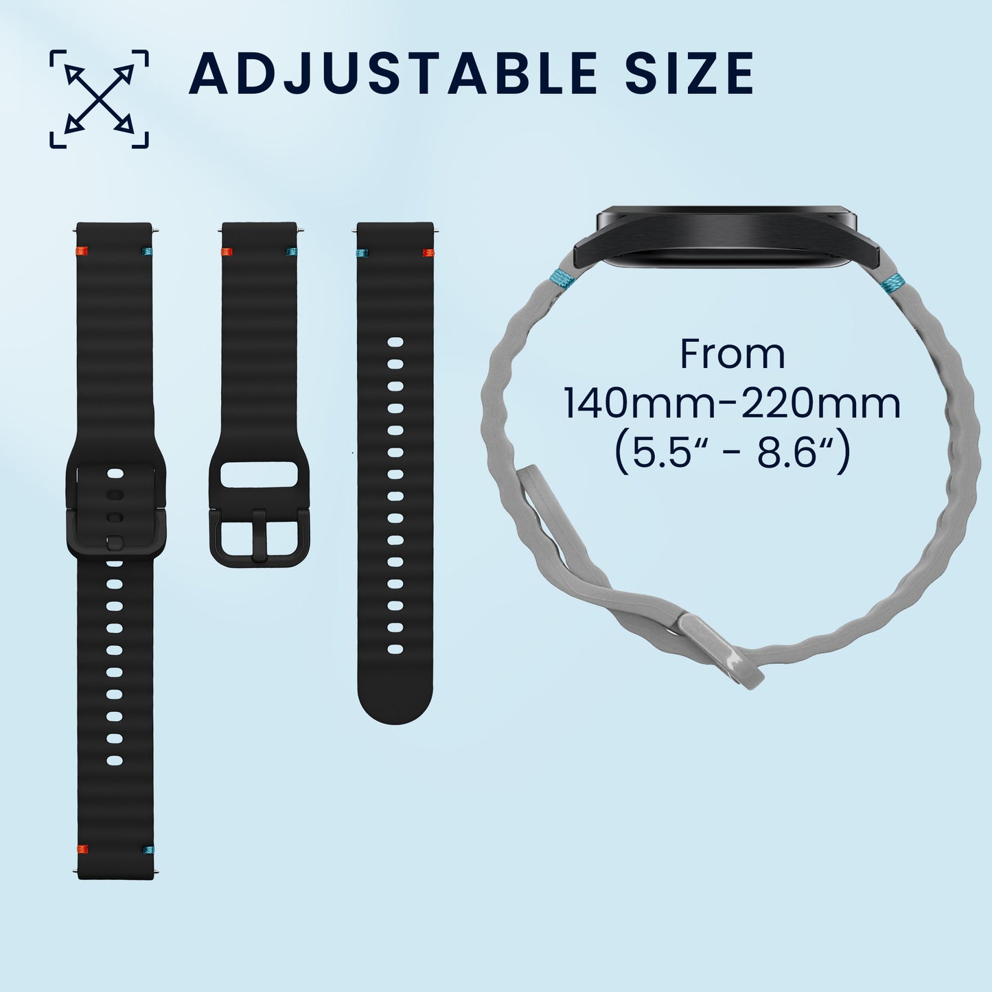 kwmobile Watch Strap for Garmin Venu 3S / Venu 2S / vivoactive 4S / Forerunner 265S 255S Strap Fitness Tracker Band Set Replacement Strap Smartwatch