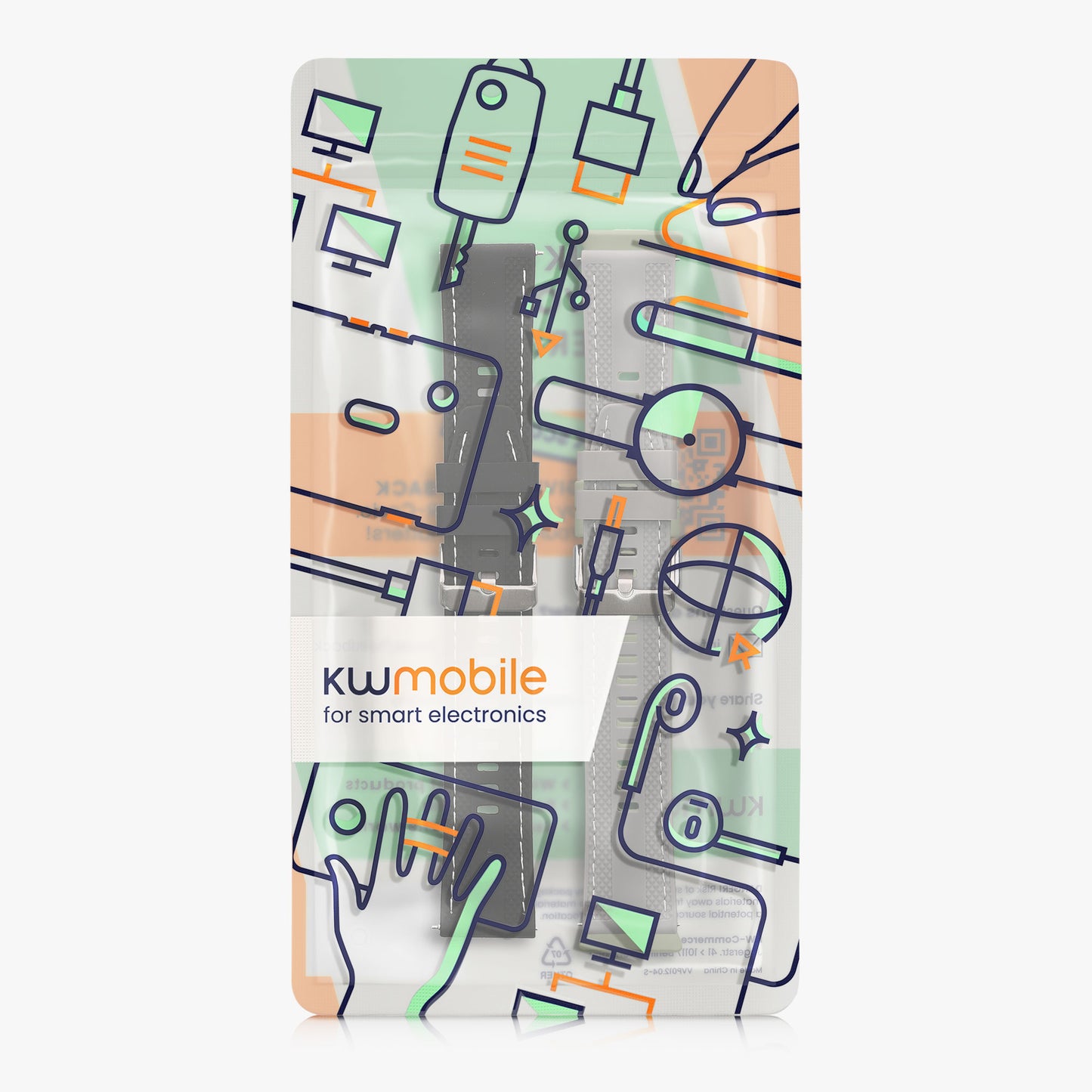 kwmobile Watch Strap for Xiaomi Watch S4 / S4 Sport / S3 / S2 / Watch S1 Active / Watch 5 Active Band Fitness Tracker Strap Set Replacement Strap Smartwatch