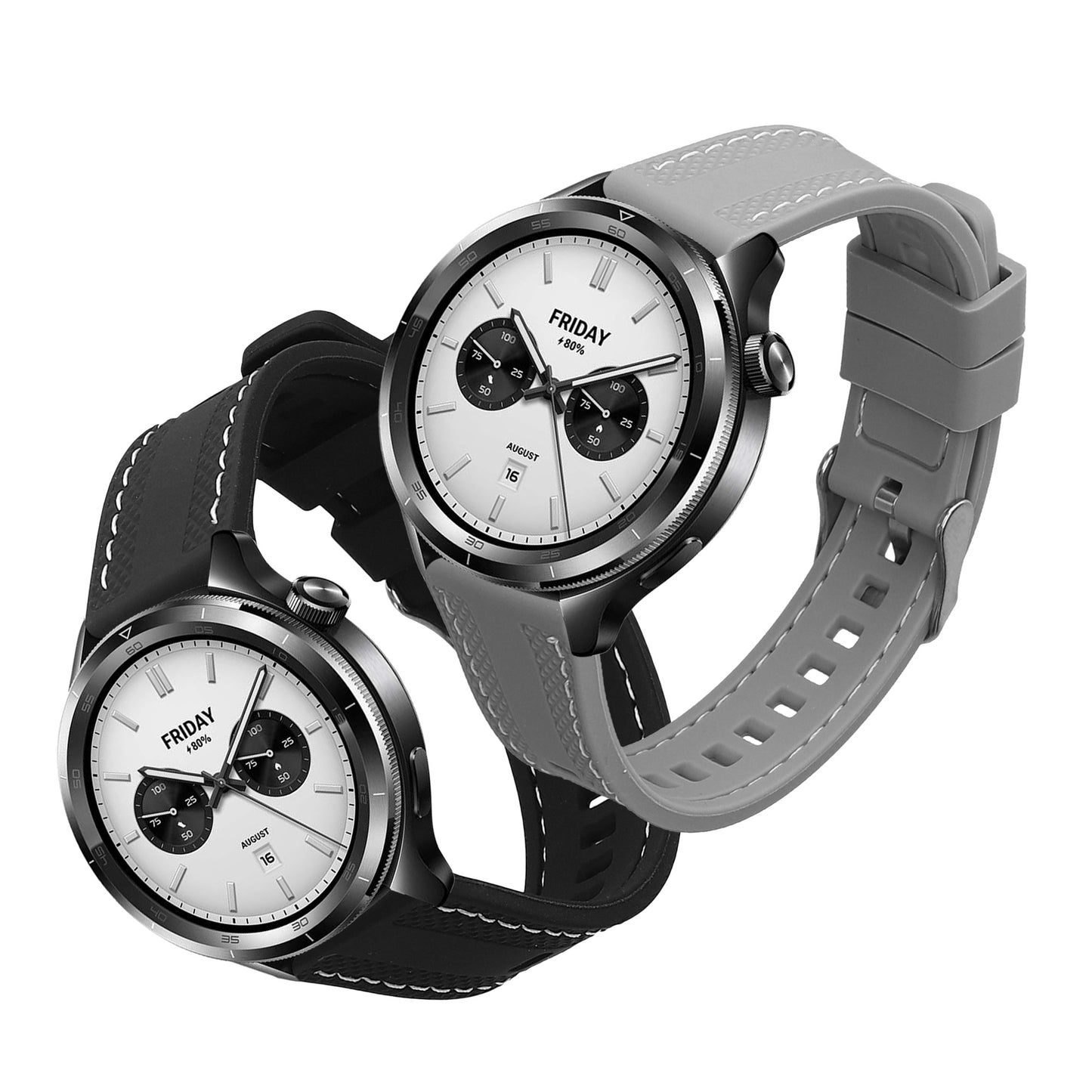 kwmobile Watch Strap for Xiaomi Watch S4 / S4 Sport / S3 / S2 / Watch S1 Active / Watch 5 Active Band Fitness Tracker Strap Set Replacement Strap Smartwatch
