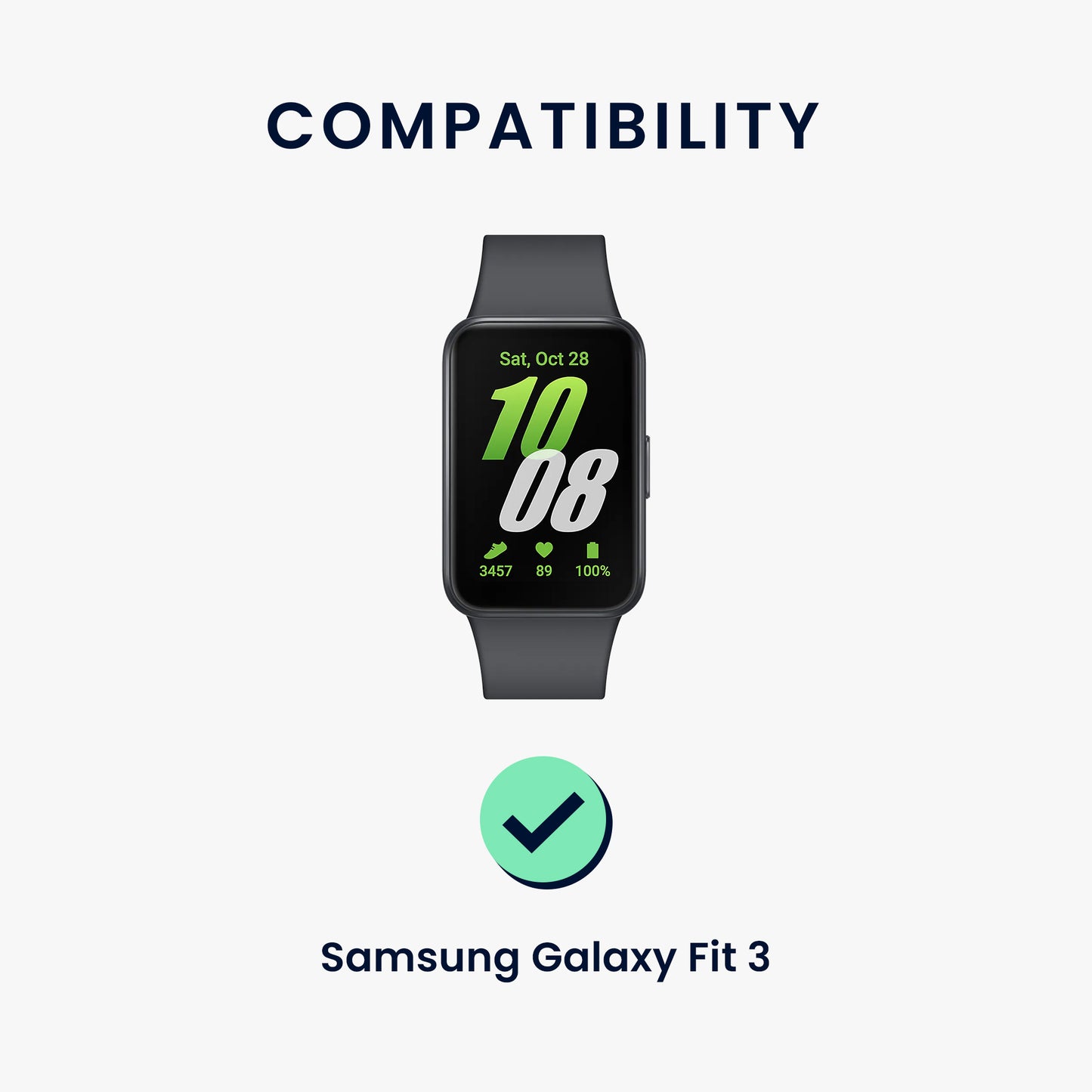 kwmobile Sport Band compatible with Samsung Galaxy Fit 3 with Protective Bumper