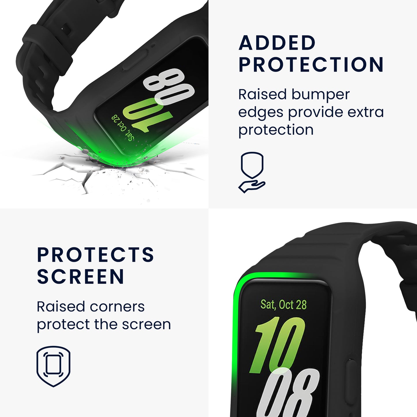 kwmobile Sport Band compatible with Samsung Galaxy Fit 3 with Protective Bumper