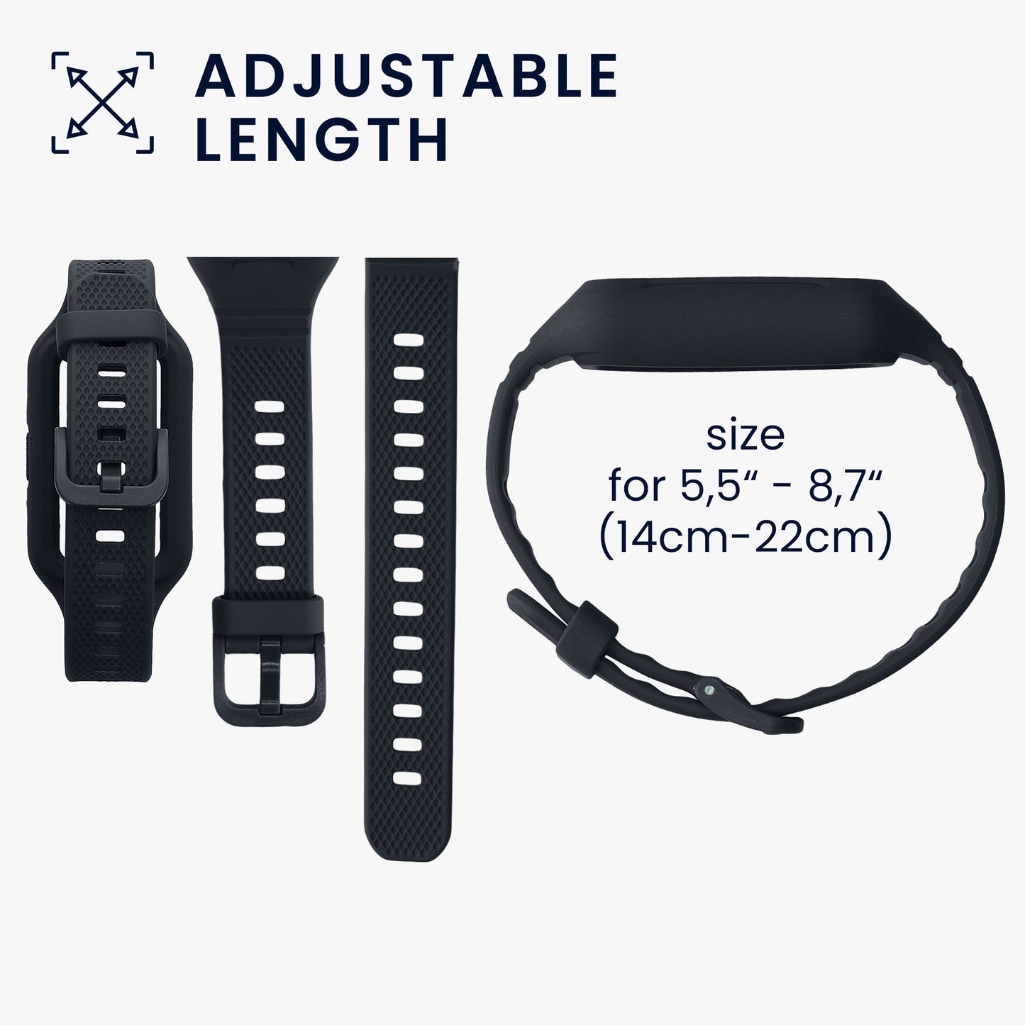 kwmobile Sports Armband compatible with Huawei Band 9 / Band 8 7 6 Pro / Honor Band 7 6 - Strap for Fitness Tracker - with Protective Bumper