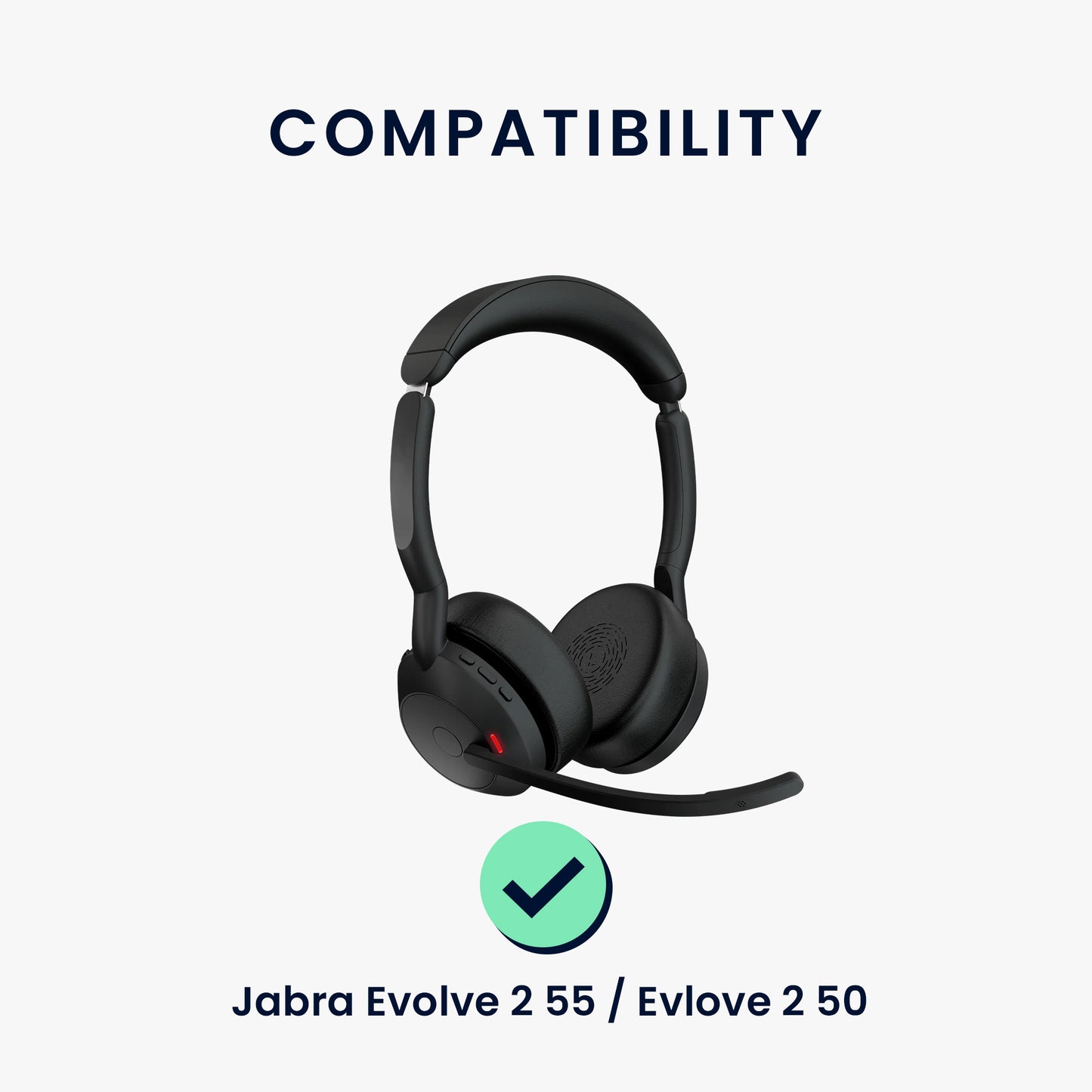 kwmobile Ear Pads for Jabra Evolve 2 55 / Evolve 2 50 Earpads Replacement Ear Cushions Headphone Spare Parts Headphone Replacement Pads for Over Ear Headphones